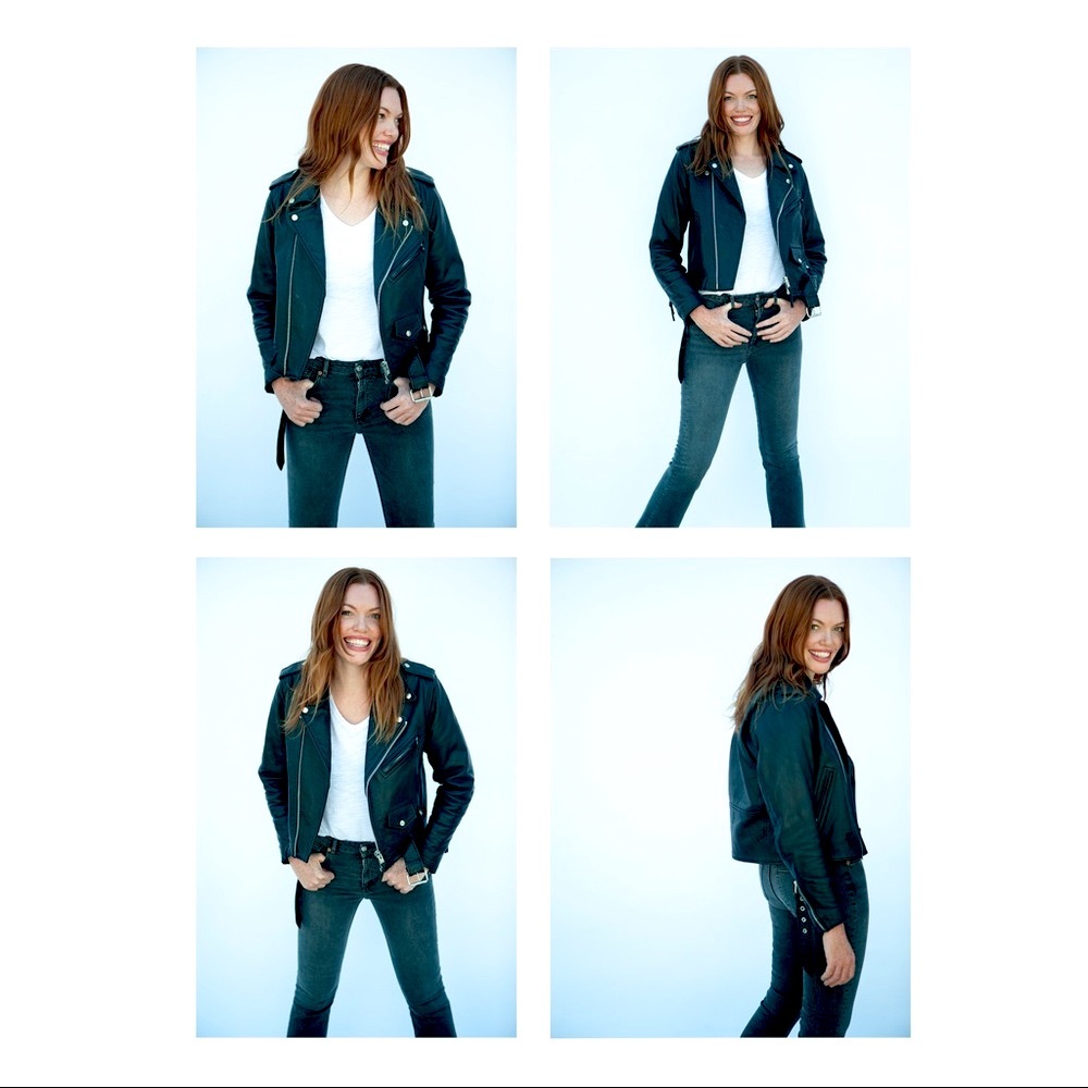 Classic Black Genuine Leather Moto Jacket - Picture 7 of 11